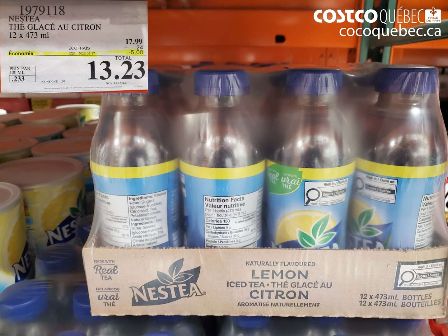 1979118 NESTEA THÉ GLACÉ AU CITRON ($5.00 INSTANT SAVINGS EXPIRES ON 2026-05-17) $13.23