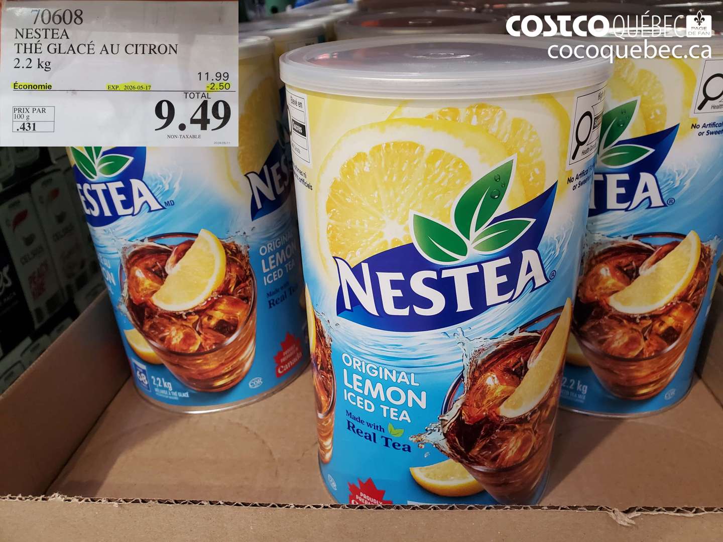 70608 NESTEA THÉ GLACÉ AU CITRON ($2.50 INSTANT SAVINGS EXPIRES ON 2026-05-17) $9.49