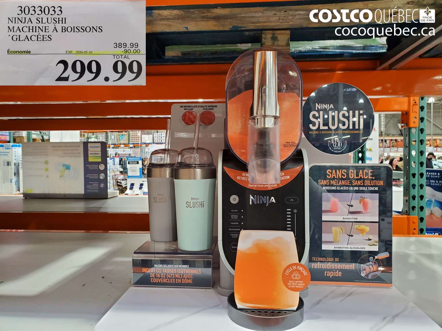 3033033 NINJA SLUSHI MACHINE À BOISSONS GLACÉES ($90.00 INSTANT SAVINGS EXPIRES ON 2026-05-10) $299.99