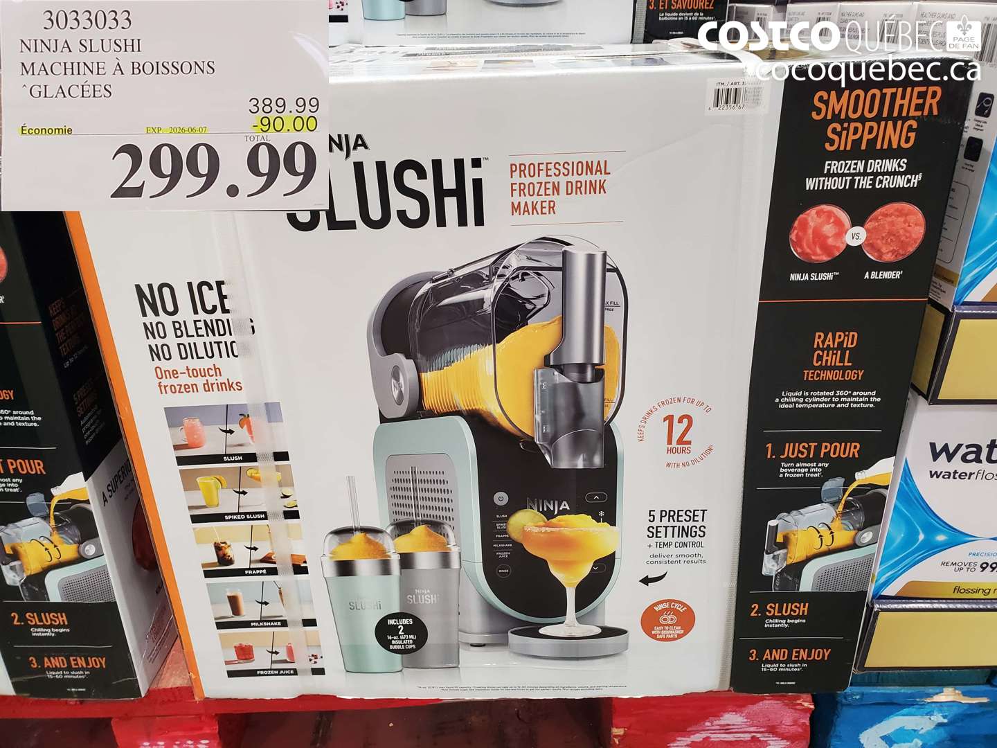 3033033 NINJA SLUSHI MACHINE À BOISSONS GLACÉES ($90.00 INSTANT SAVINGS EXPIRES ON 2026-06-07) $299.99