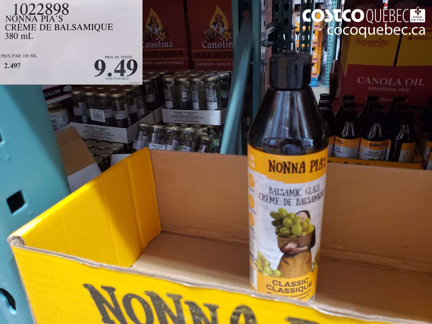 1022898 NONNA PIA'S CRÈME DE BALSAMIQUE 380 ML $9.49