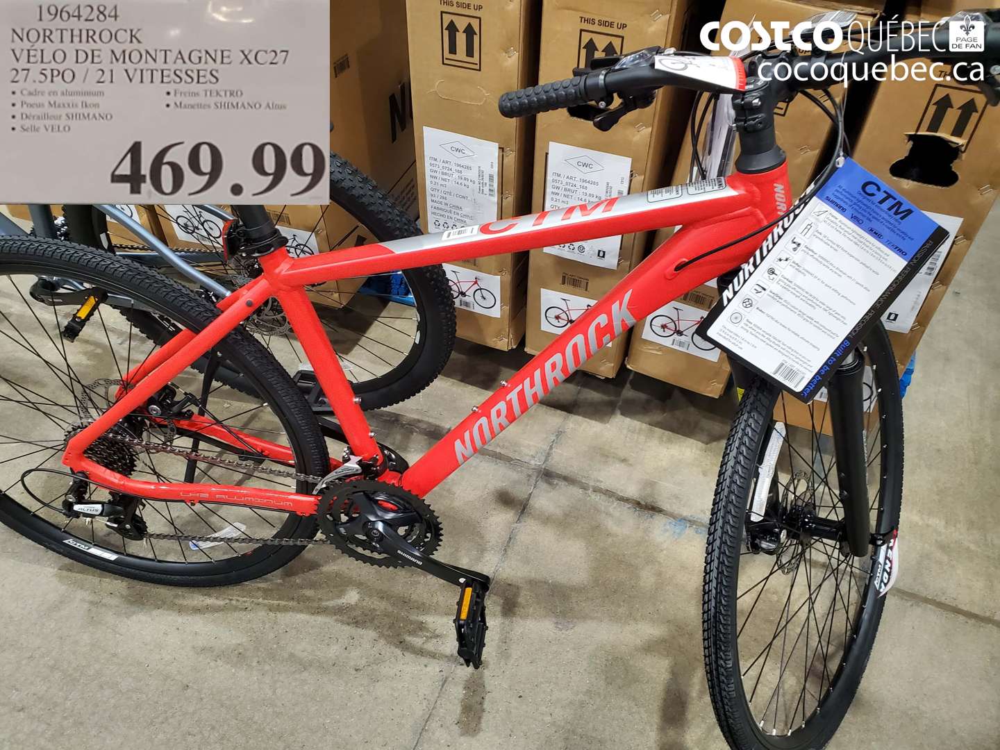 1964284 NORTHROCK VÉLO DE MONTAGNE XC27 27.5PO / 21 VITESSES $469.99