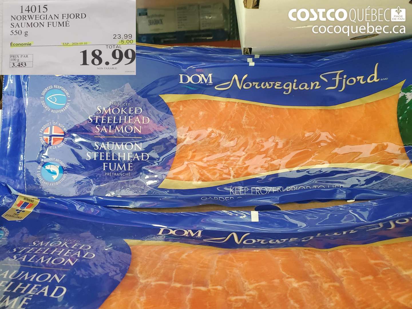 14015 NORWEGIAN FJORD SAUMON FUMÉ 550G ($5.00 INSTANT SAVINGS EXPIRES ON 2026-05-10) $18.99
