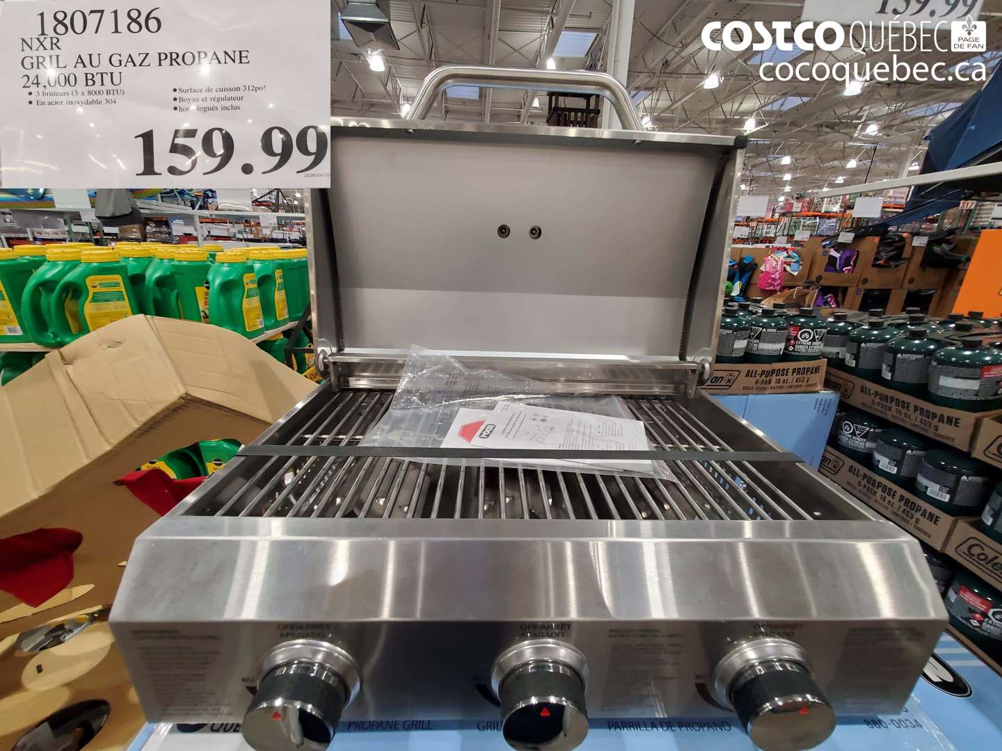 1807186 NXR GRIL AU GAZ PROPANE 24.000 BTU $159.99