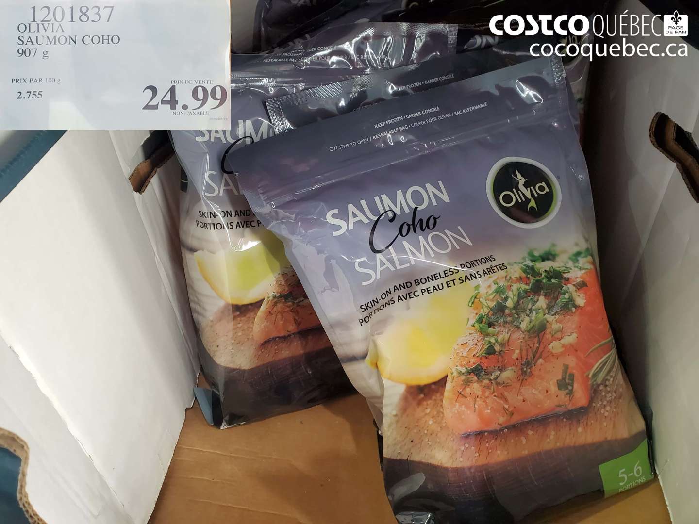 1201837 OLIVIA SAUMON COHO 907 G $24.99