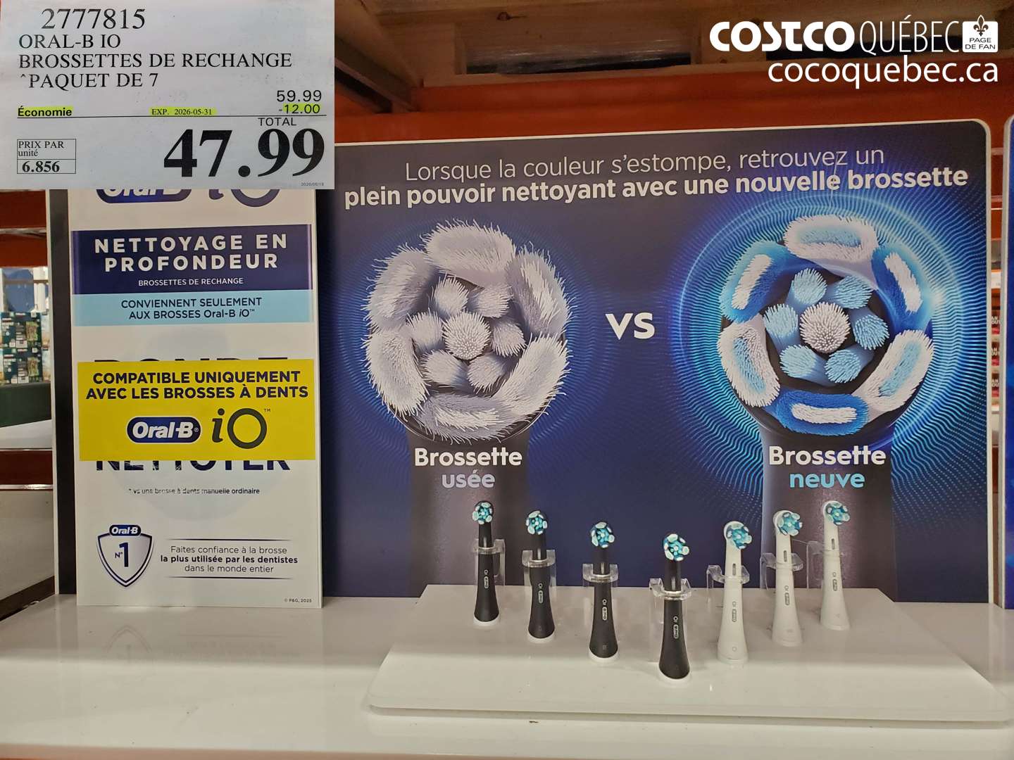 2777815 ORAL-B IO BROSSETTES DE RECHANGE ($12.00 INSTANT SAVINGS EXPIRES ON 2026-05-31) $47.99