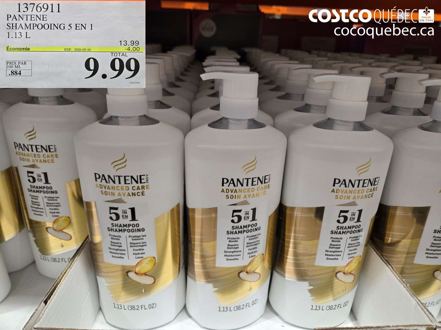 1376911 PANTENE SHAMPOOING 5 EN 1 1.13 L ($4.00 INSTANT SAVINGS EXPIRES ON 2026-05-10) $9.99