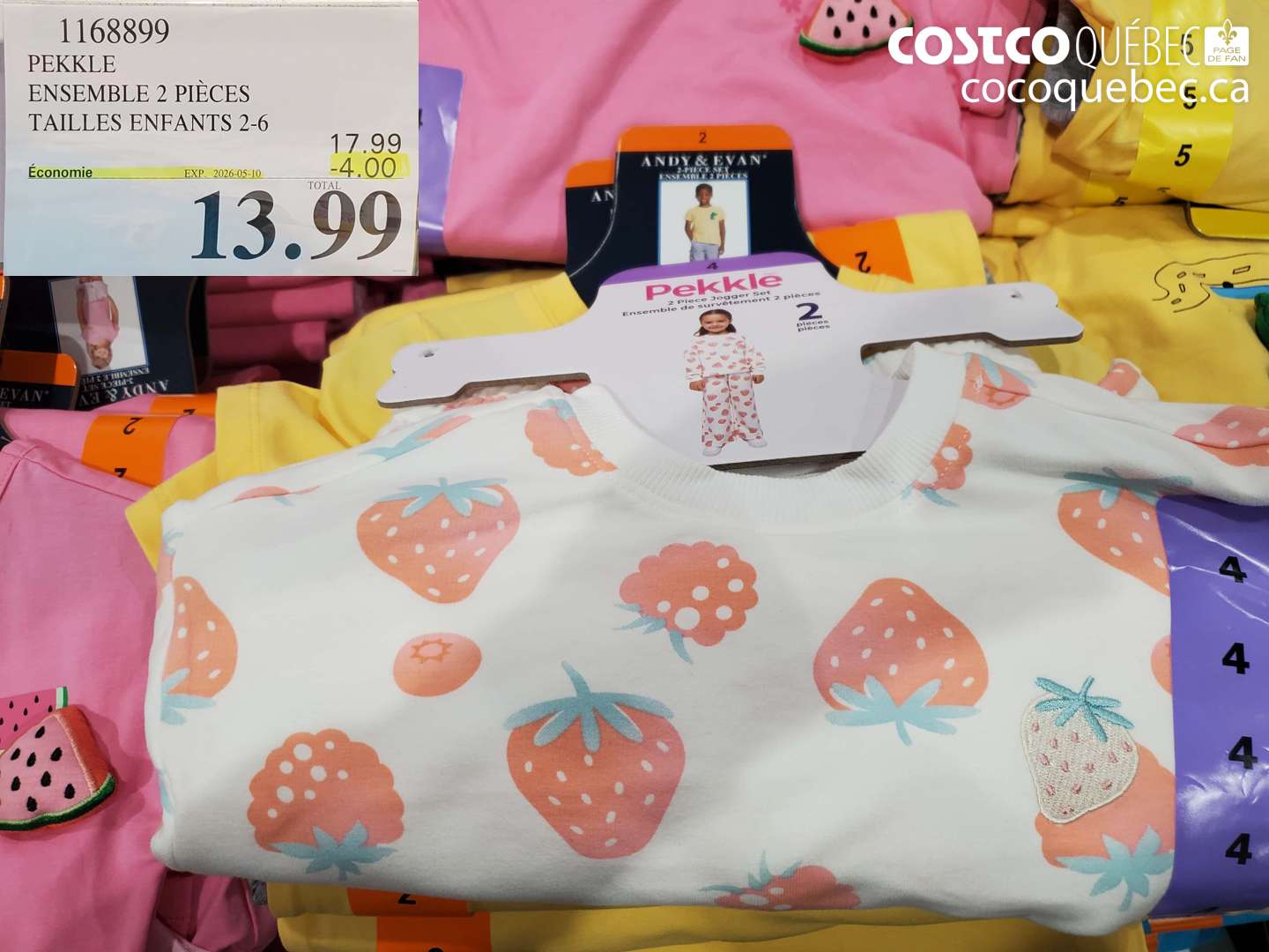 1168899 PEKKLE ENSEMBLE 2 PIÈCES TAILLES ENFANTS 2-6 ($4.00 INSTANT SAVINGS EXPIRES ON 2026-05-10) $13.99
