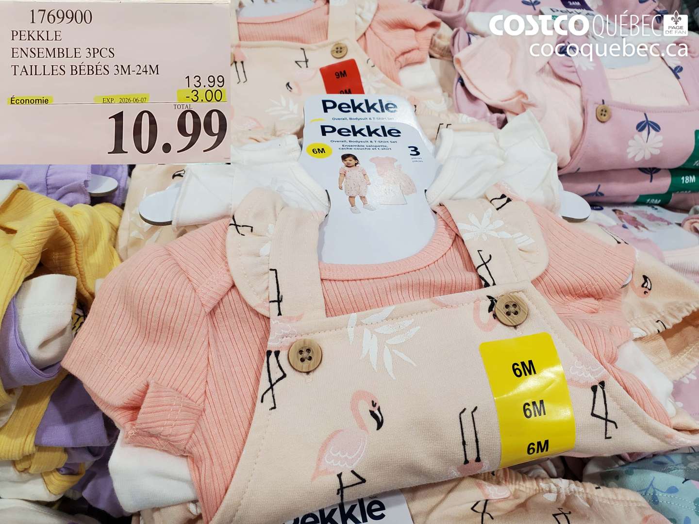 1769900 PEKKLE ENSEMBLE 3PCS TAILLES BÉBÉS 3M-24M ($3.00 INSTANT SAVINGS EXPIRES ON 2026-06-07) $10.99