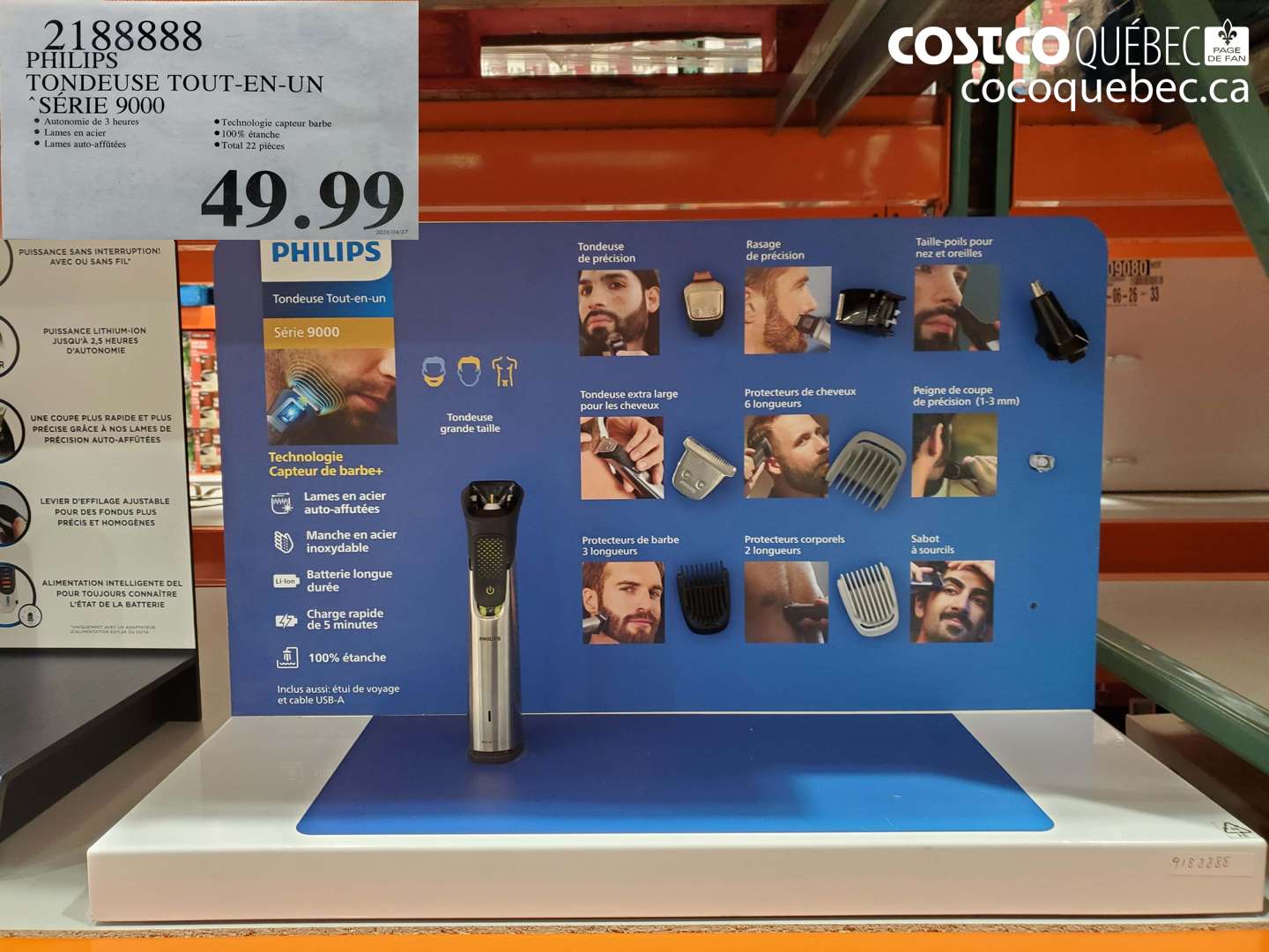 2188888 PHILIPS TONDEUSE TOUT-EN-UN SÉRIE 9000 $49.99