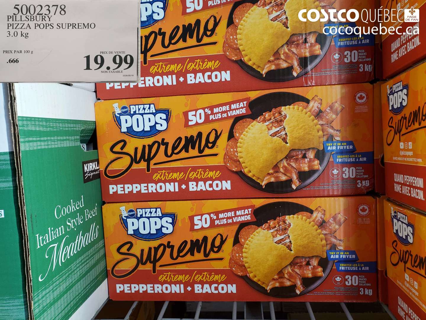5002378 PILLSBURY PIZZA POPS SUPREMO 3.0 KG $19.99