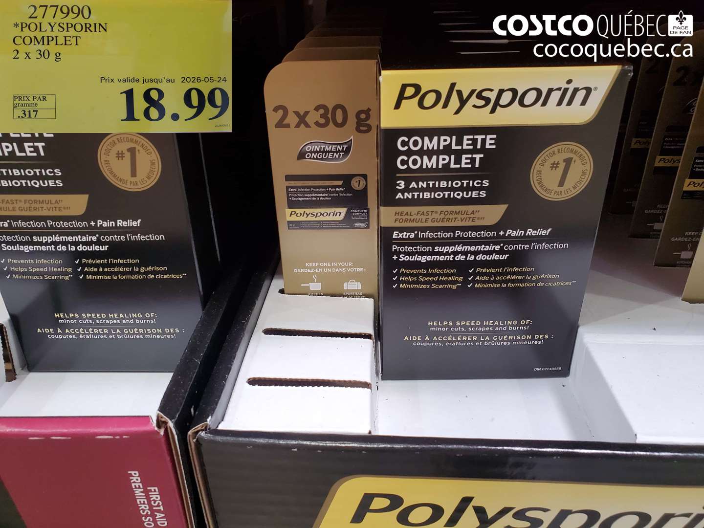 277990 POLYSPORIN COMPLET 2 X 30 G (EXPIRES ON 2026-05-24) $18.99