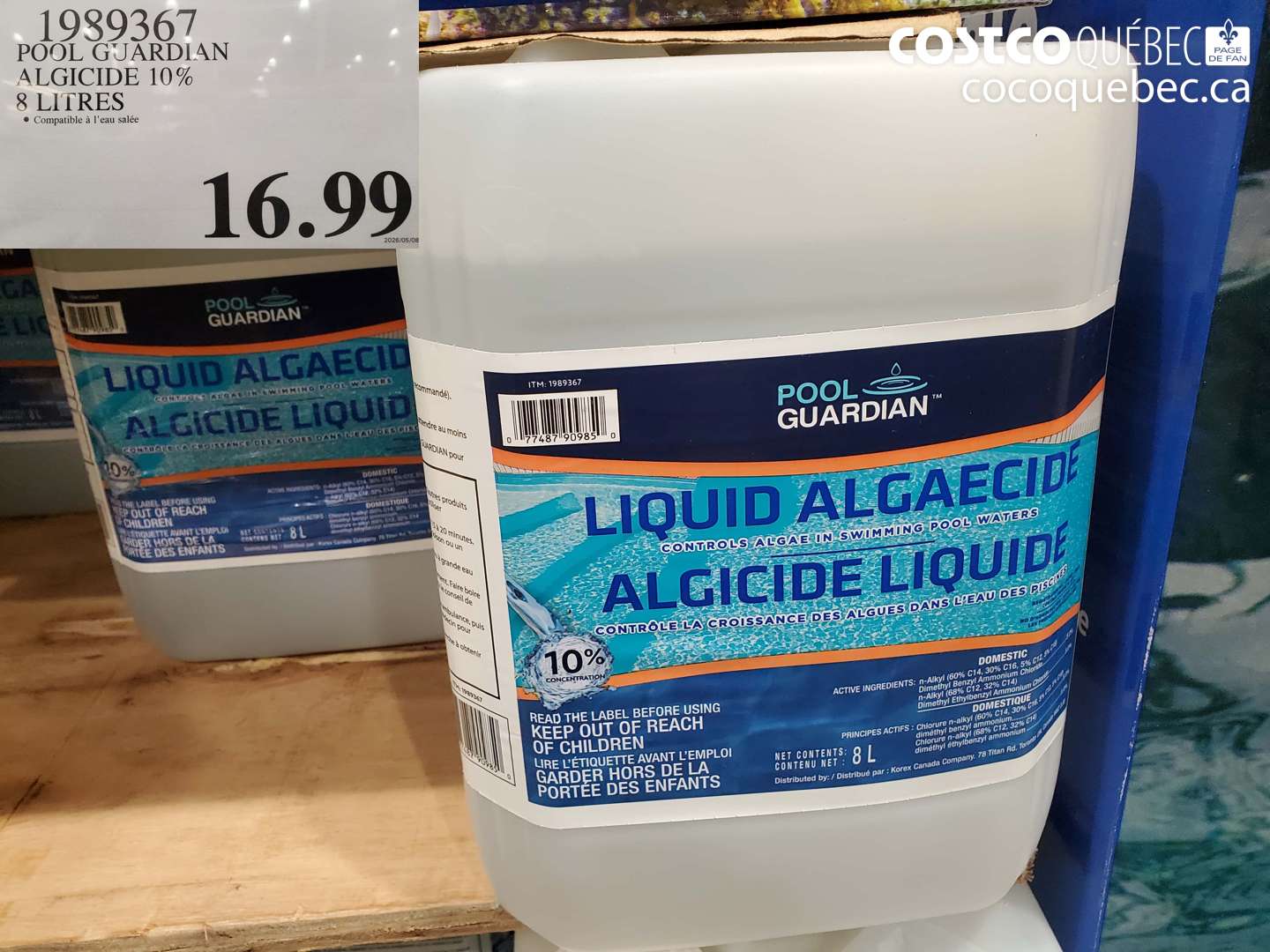 1989367 POOL GUARDIAN ALGICIDE 10% 8 LITRES $16.99