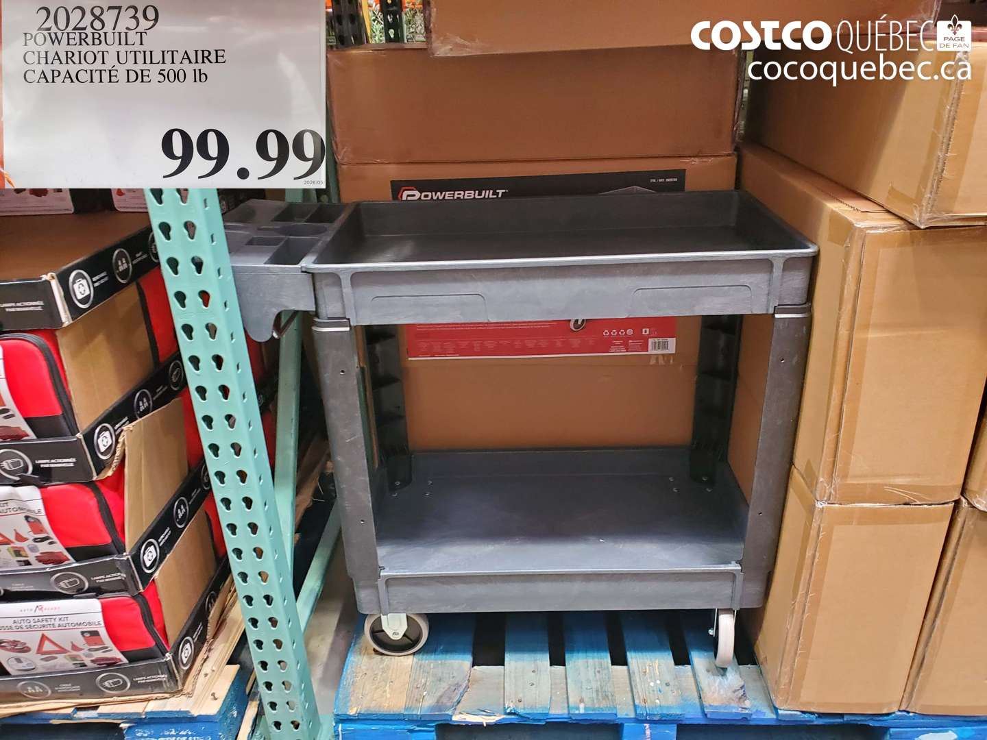 2028739 POWERBUILT CHARIOT UTILITAIRE CAPACITÉ DE 500 LB $99.99