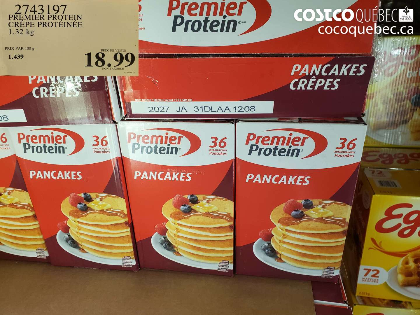 2743197 PREMIER PROTEIN CRÊPE PROTÉINÉE 1.32 KG $18.99