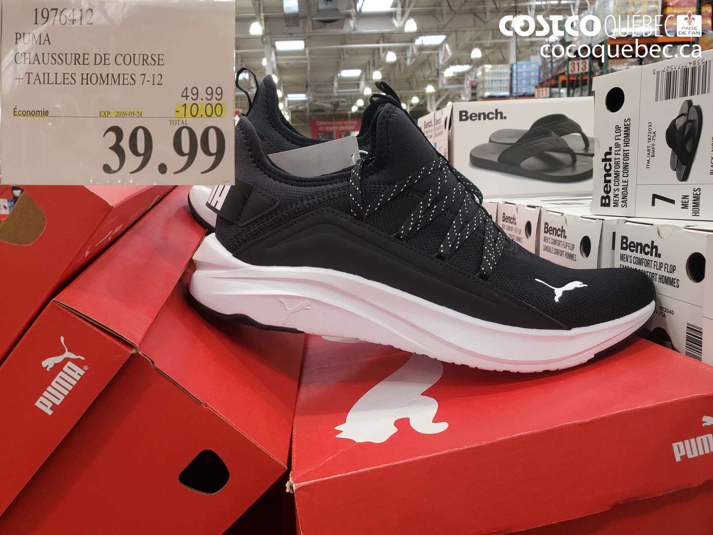 1976412 PUMA CHAUSSURE DE COURSE + TAILLE HOMMES 7-12 ($10.00 INSTANT SAVINGS EXPIRES ON 2026-05-24) $39.99