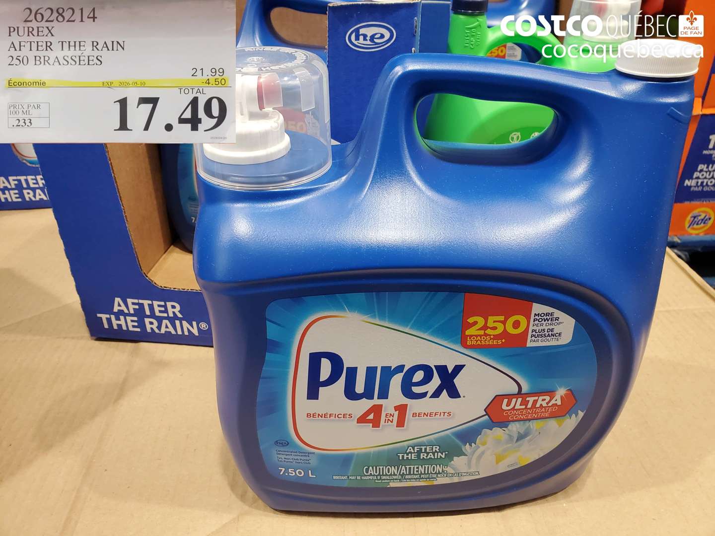 2628214 PUREX AFTER THE RAIN 250 BRASSÉES ($4.50 INSTANT SAVINGS EXPIRES ON 2026-05-10) $17.49