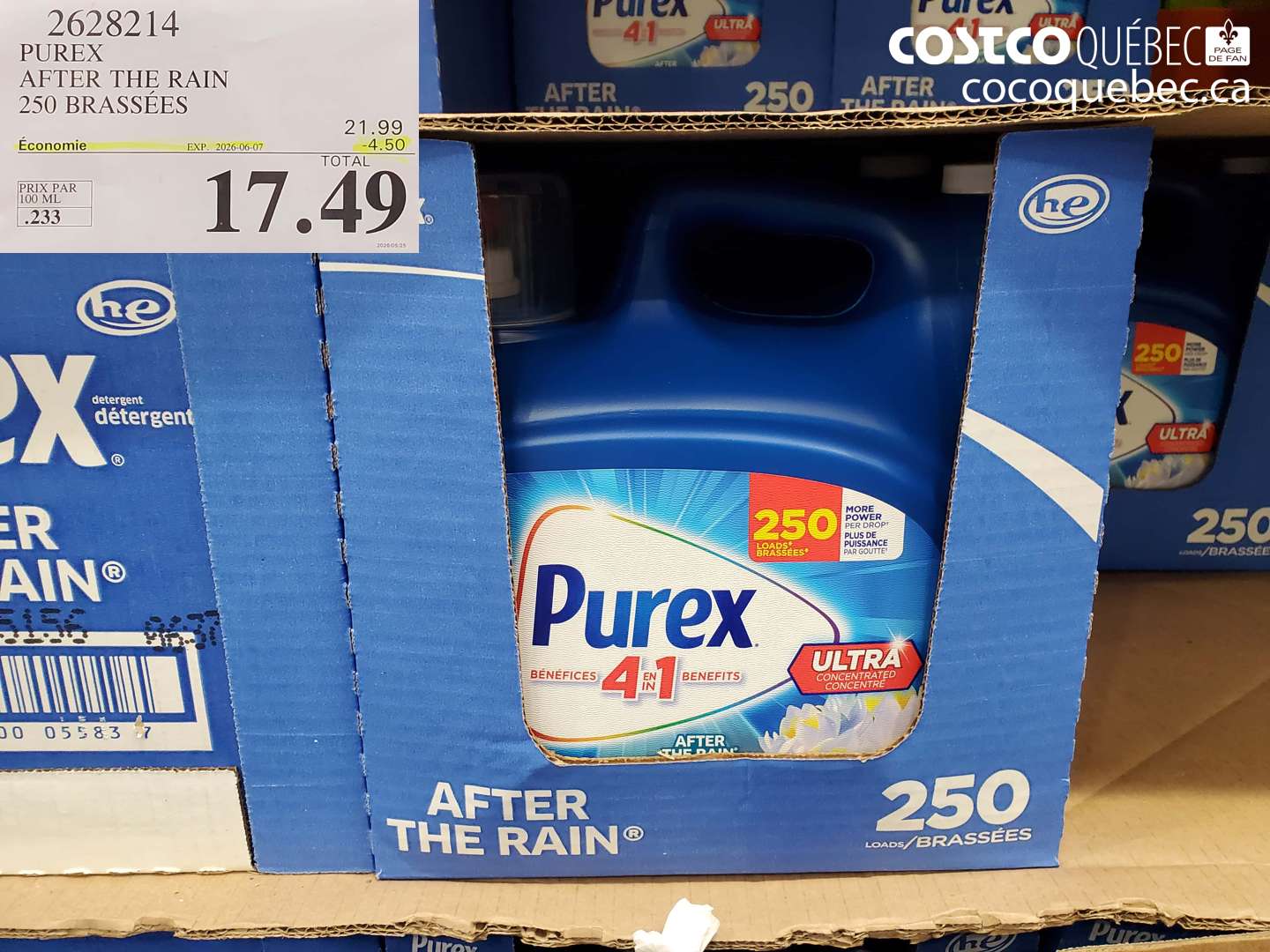 2628214 PUREX AFTER THE RAIN 250 BRASSÉES ($4.50 INSTANT SAVINGS EXPIRES ON 2026-06-07) $17.49