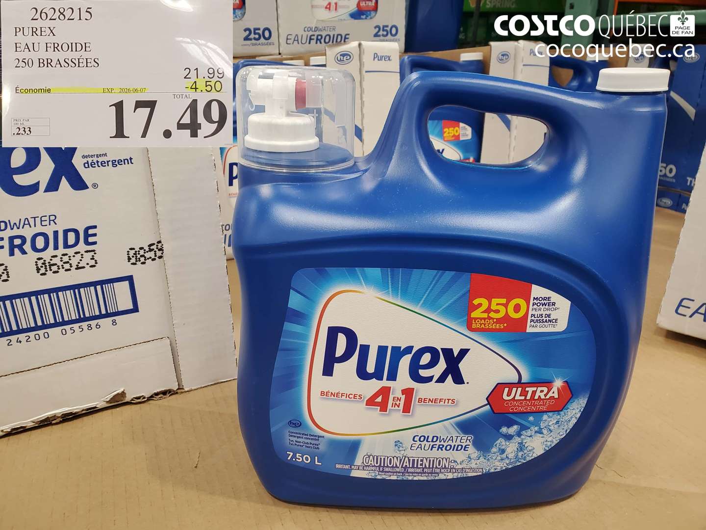 2628215 PUREX EAU FROIDE 250 BRASSÉES ($4.50 INSTANT SAVINGS EXPIRES ON 2026-06-07) $17.49