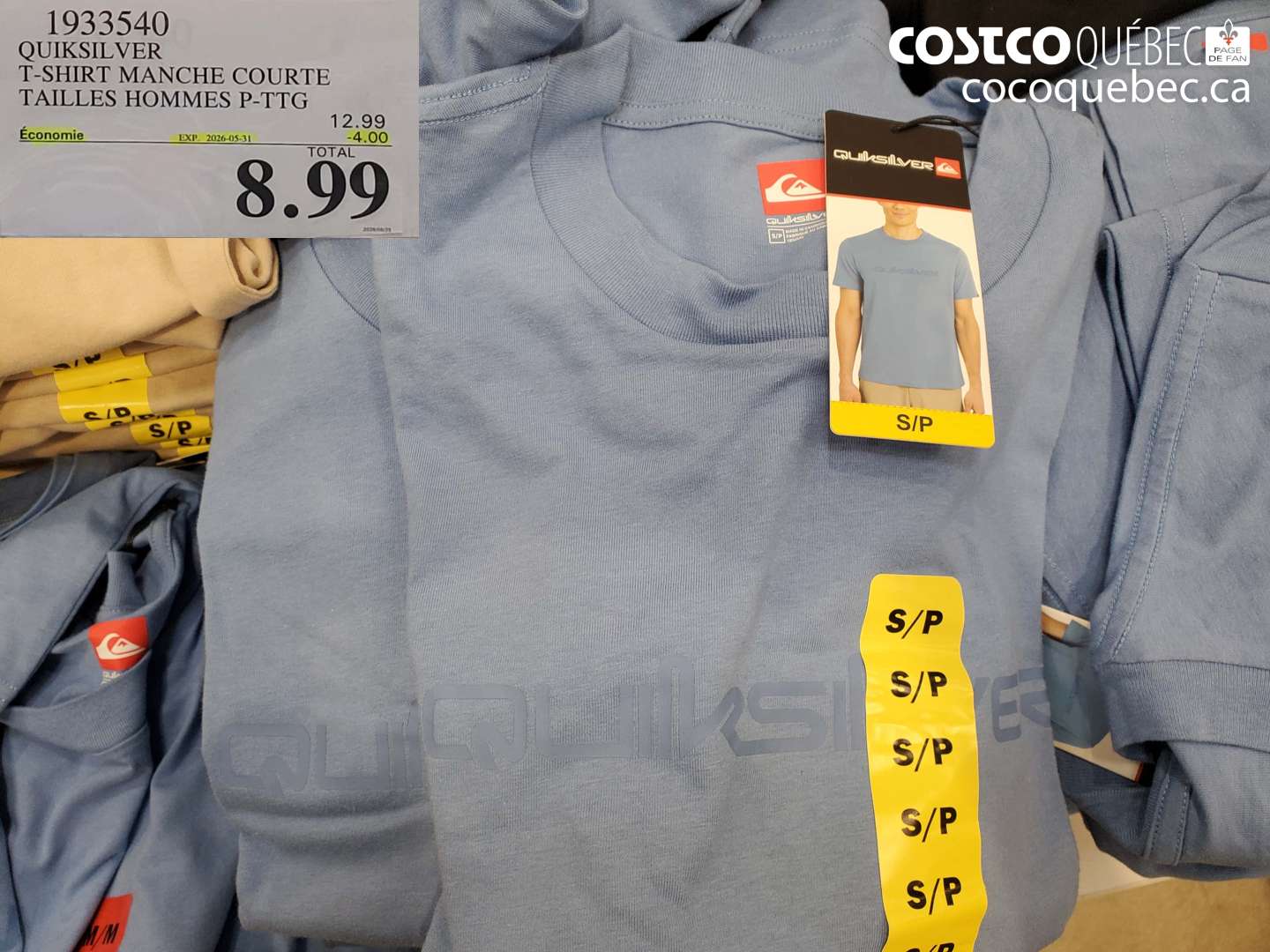 1933540 QUIKSILVER T-SHIRT MANCHE COURTE TAILLES HOMMES P-TTG ($4.00 INSTANT SAVINGS EXPIRES ON 2026-05-31) $8.99