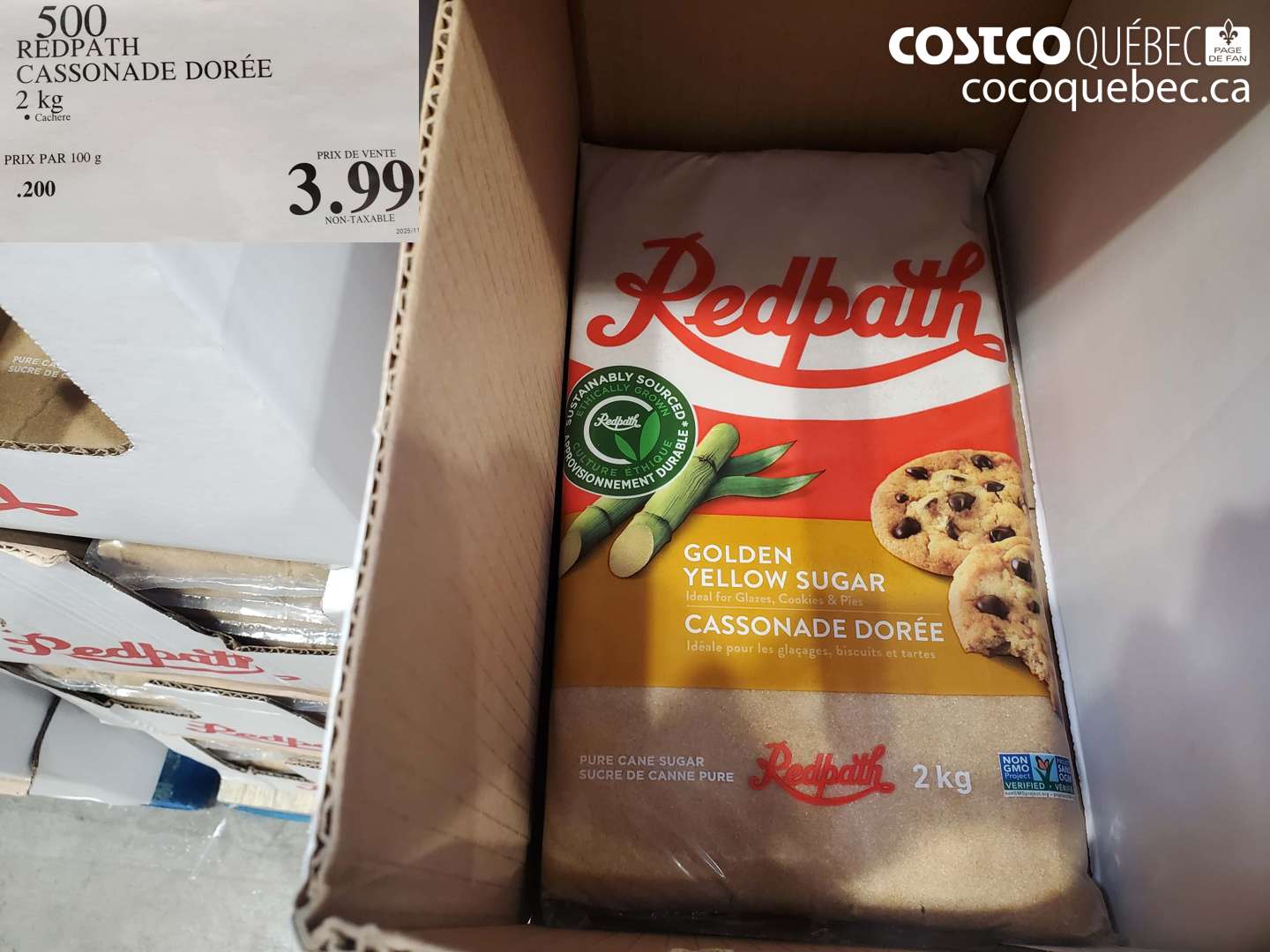 500 REDPATH CASSONADE DORÉE 2 KG $3.99