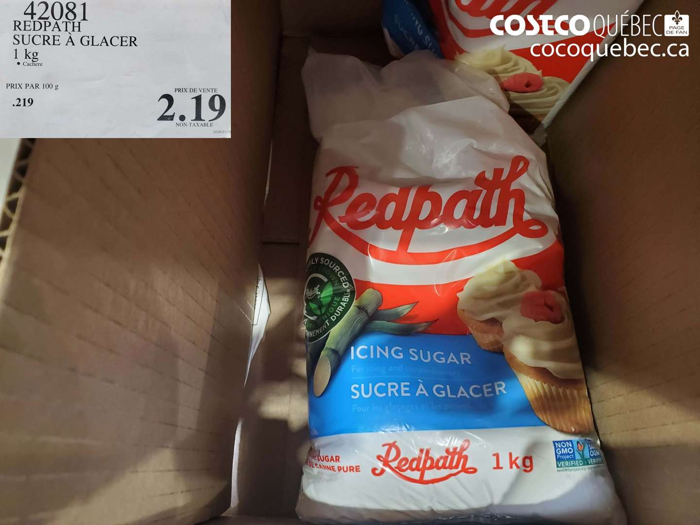 42081 REDPATH SUCRE À GLACER 1 KG $2.19