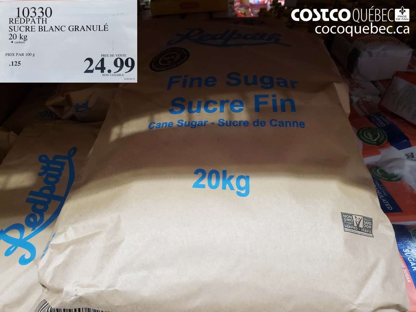 10330 REDPATH SUCRE BLANC GRANULÉ 20 KG $24.99