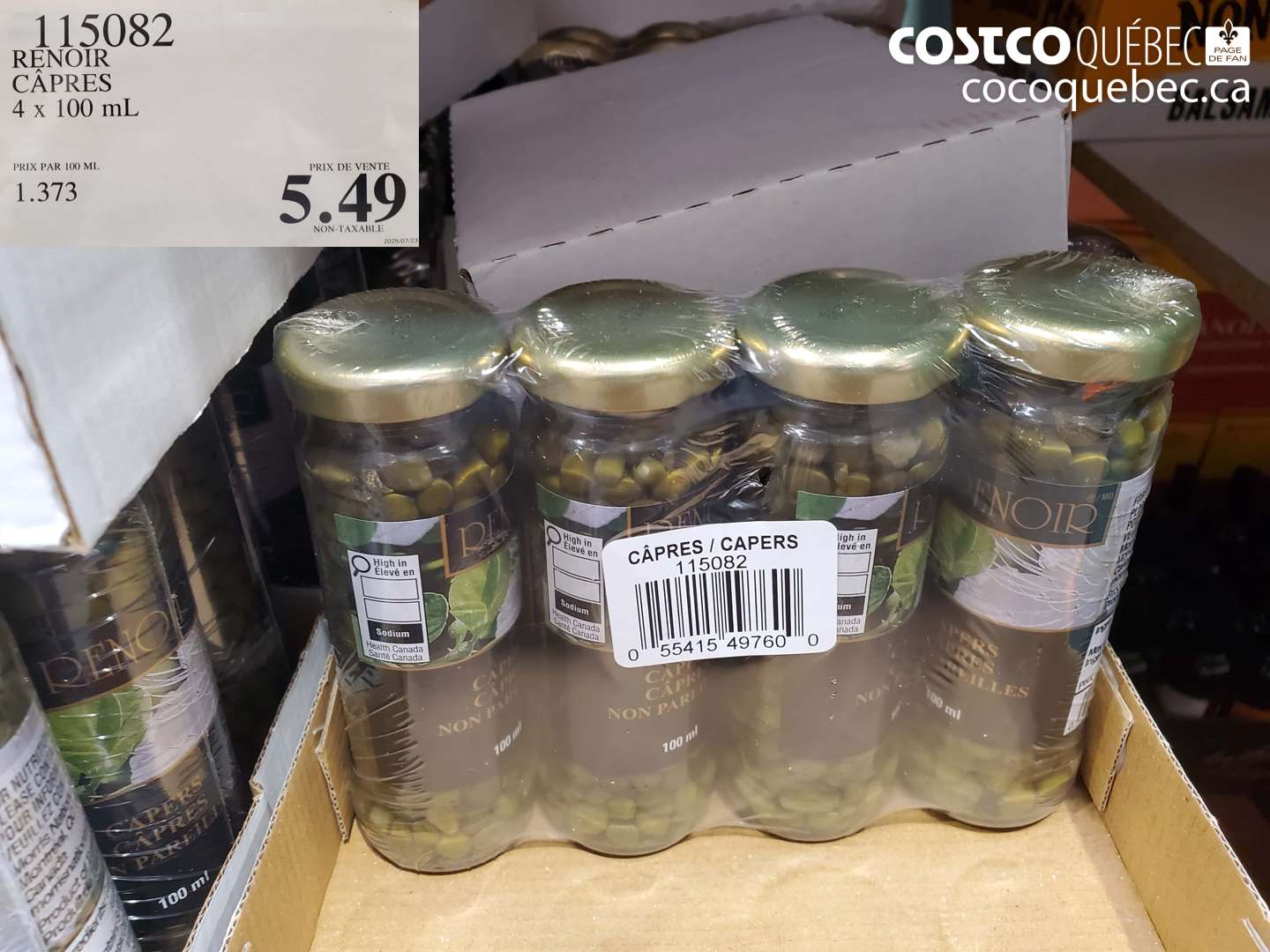 115082 RENOIR CAPRES 4 X 100 ML $5.49
