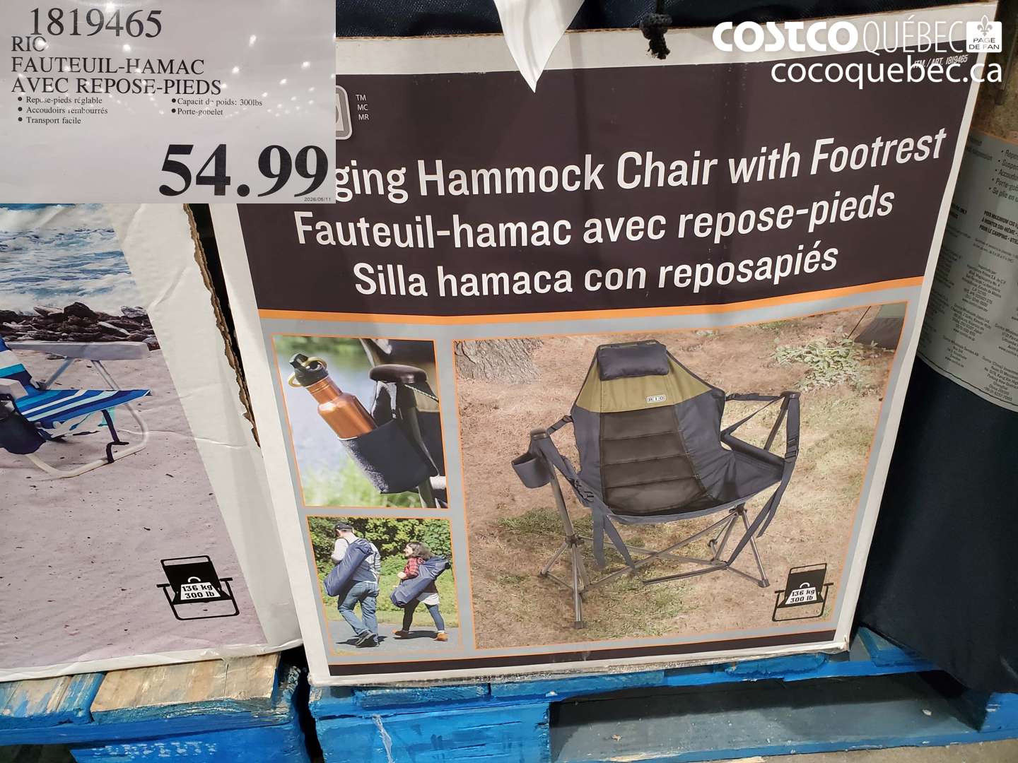 1819465 RIO FAUTEUIL-HAMAC AVEC REPOSE-PIEDS $54.99