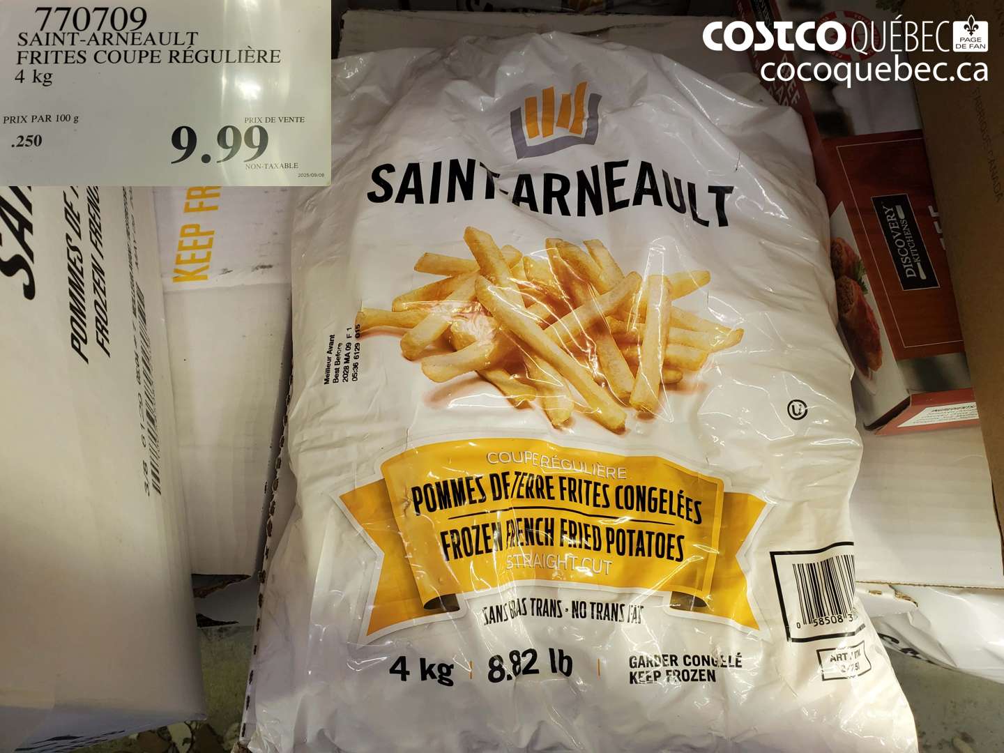 770709 SAINT-ARNEAULT FRITES COUPE RÉGULIÈRE 4 kg $9.99