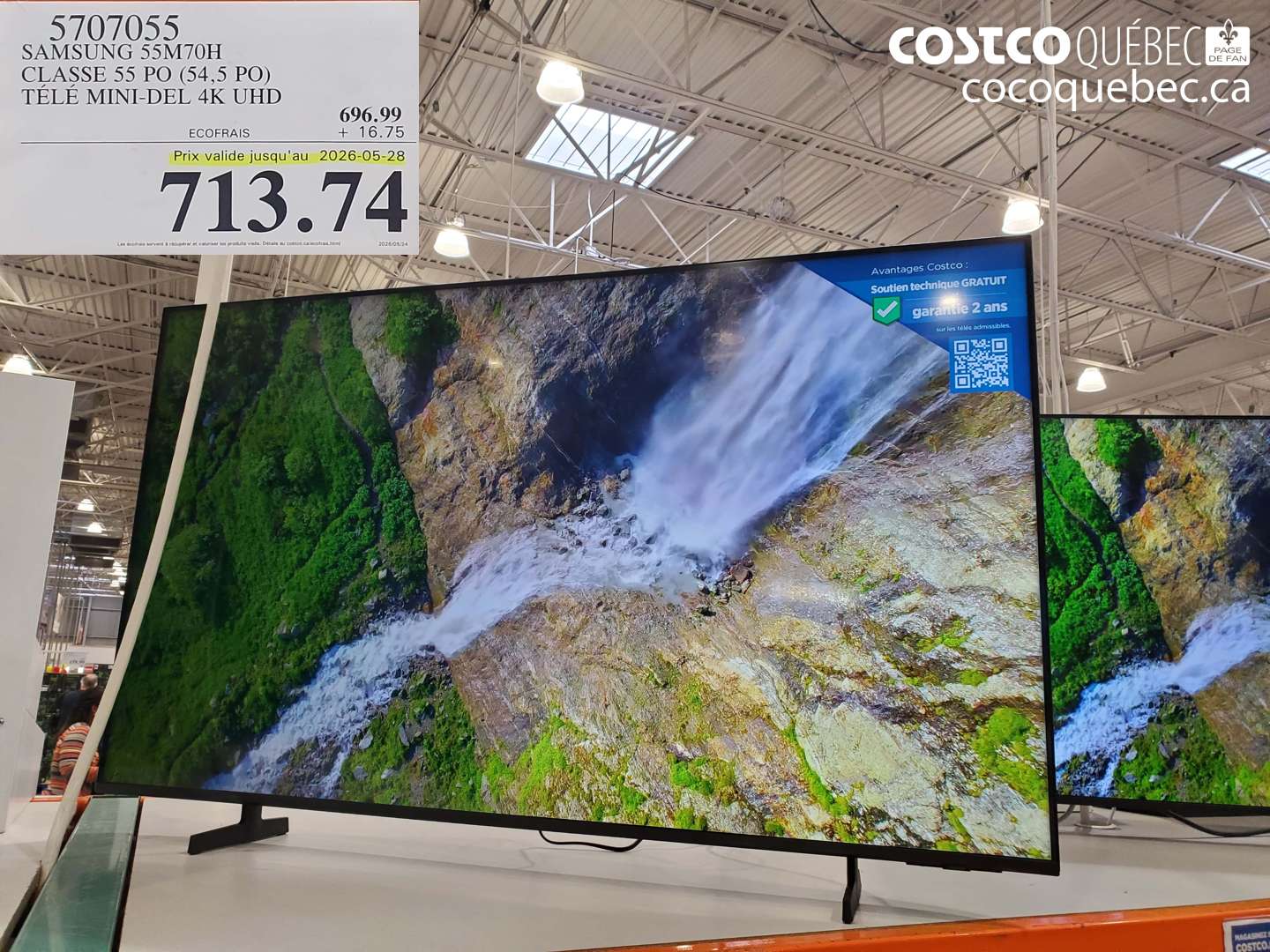 5707055 SAMSUNG 55M70H CLASSE 55 PO (54.5 PO) TÉLÉ MINI-DEL 4K UHD (EXPIRES ON 2026-05-28) $713.74
