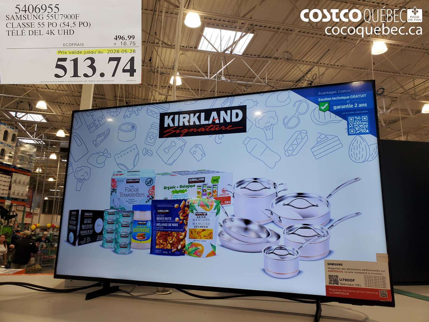 5406955 SAMSUNG 55U7900F CLASSE 55 PO (54.5 PO) TÉLÉ DEL 4K UHD (EXPIRES ON 2026-05-28) $513.74