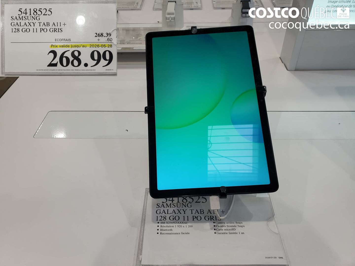5418525 SAMSUNG GALAXY TAB A11+ 128 GO 11 PO GRIS (EXPIRES ON 2026-05-28) $268.99