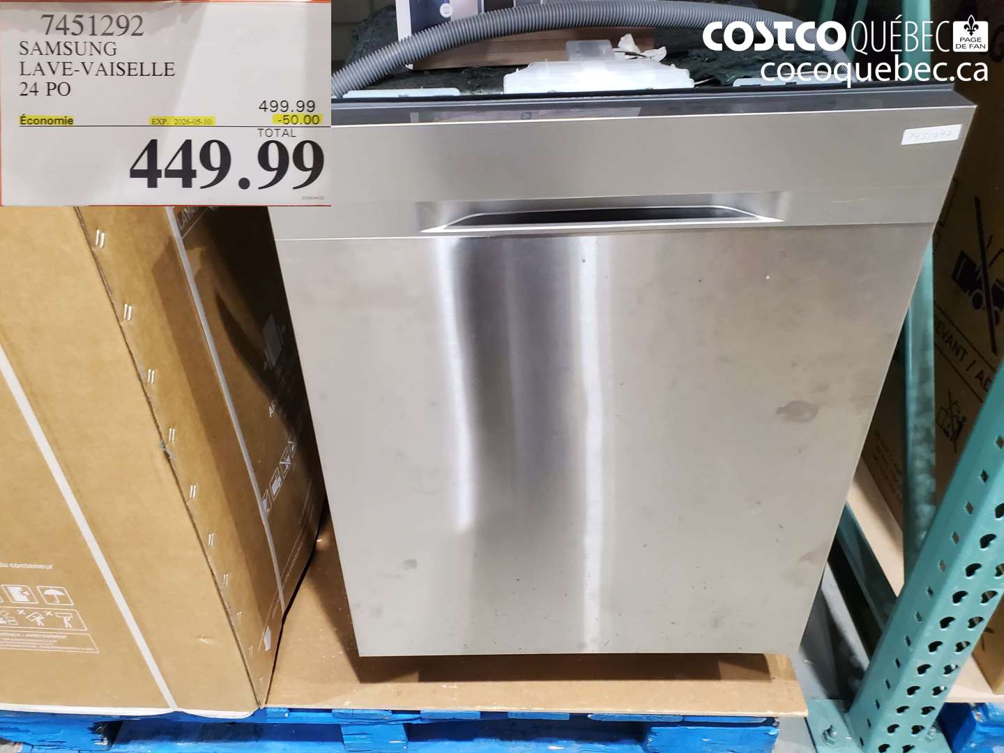7451292 SAMSUNG LAVE-VAISELLE 24 PO ($50.00 INSTANT SAVINGS EXPIRES ON 2026-05-10) $449.99