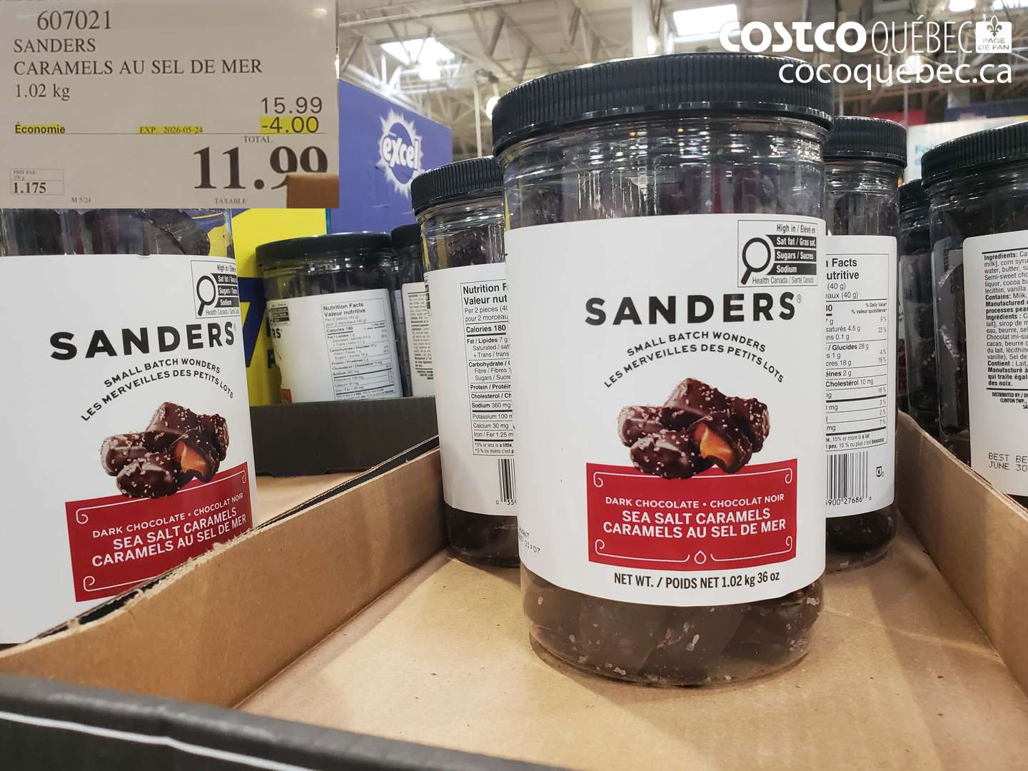 607021 SANDERS CARAMELS AU SEL DE MER 1.02 KG ($4.00 INSTANT SAVINGS EXPIRES ON 2026-05-24) $11.99