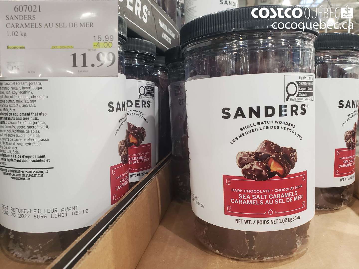 607021 SANDERS CARAMELS AU SEL DE MER ($4.00 INSTANT SAVINGS EXPIRES ON 2026-05-24) $11.99