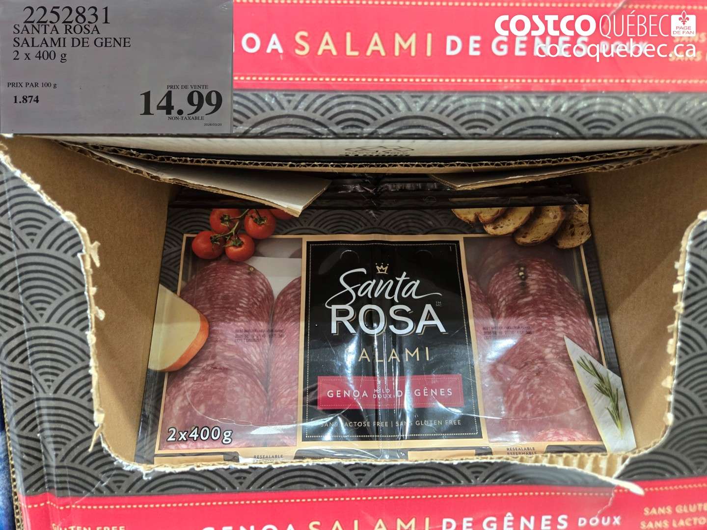 2252831 SANTA ROSA SALAMI DE GENE $14.99