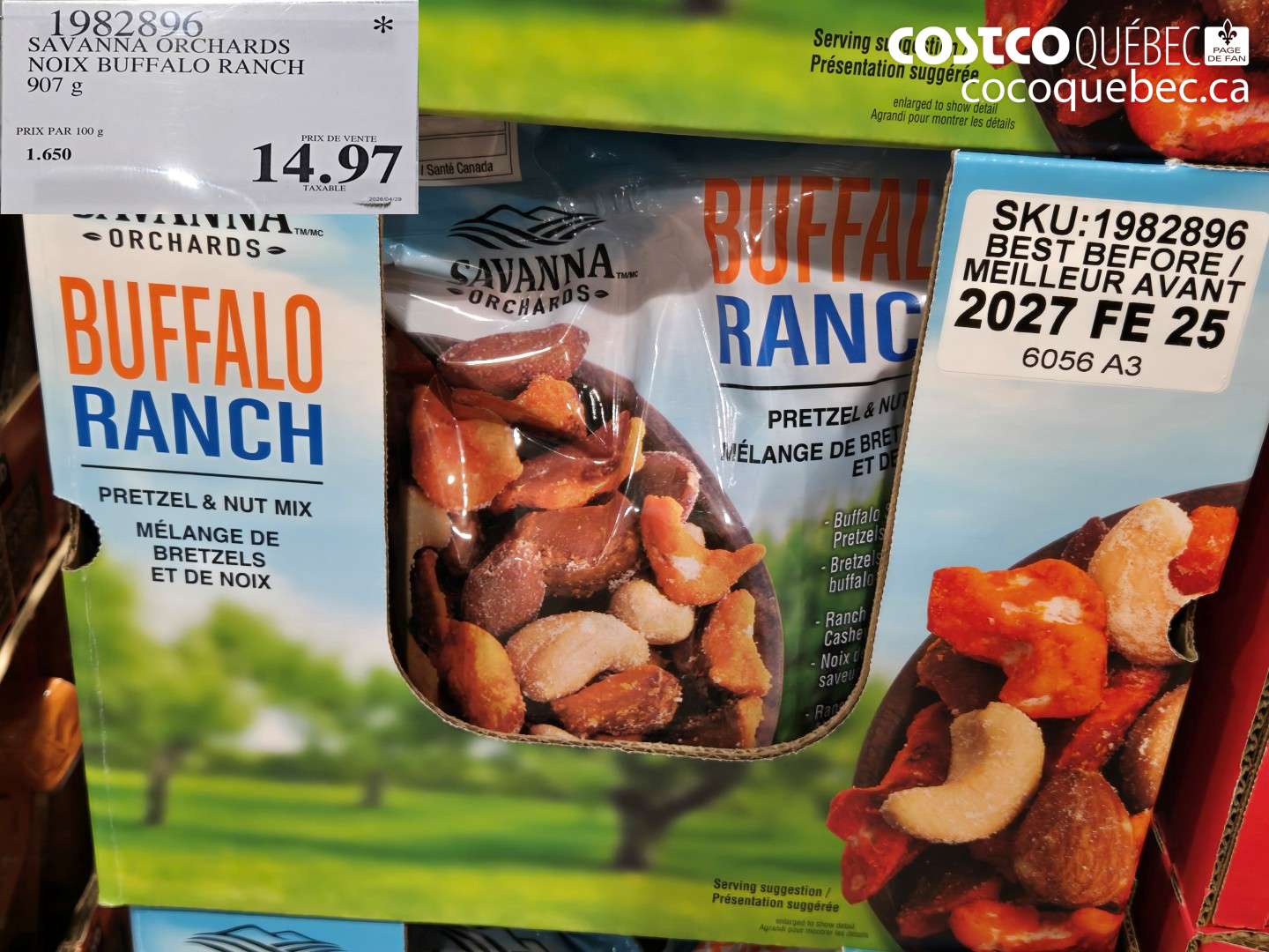 1982896 SAVANNA ORCHARDS NOIX BUFFALO RANCH 907 G $14.97