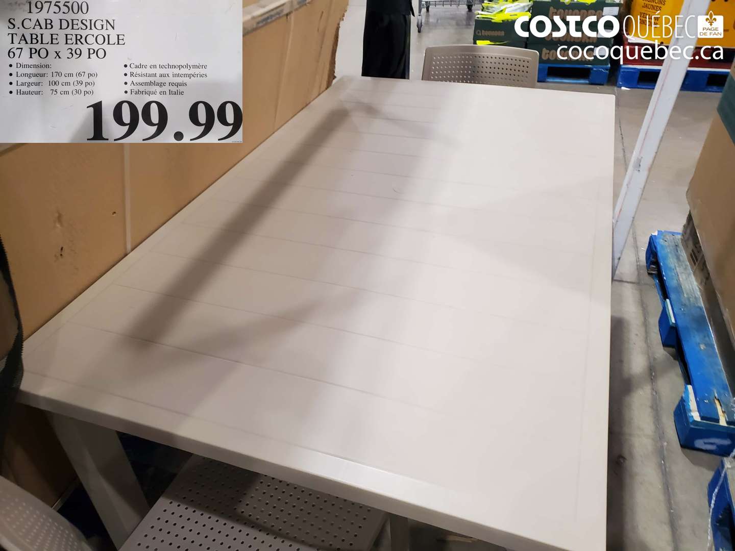 1975500 S.CAB DESIGN TABLE ERCOLE 67 PO X 39 PO $199.99