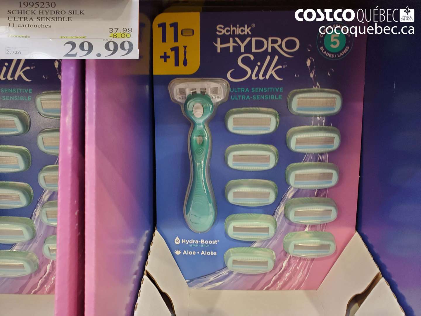 1995230 SCHICK HYDRO SILK ULTRA SENSIBLE 11 CARTOUCHES ($8.00 INSTANT SAVINGS EXPIRES ON 2026-06-07) $29.99
