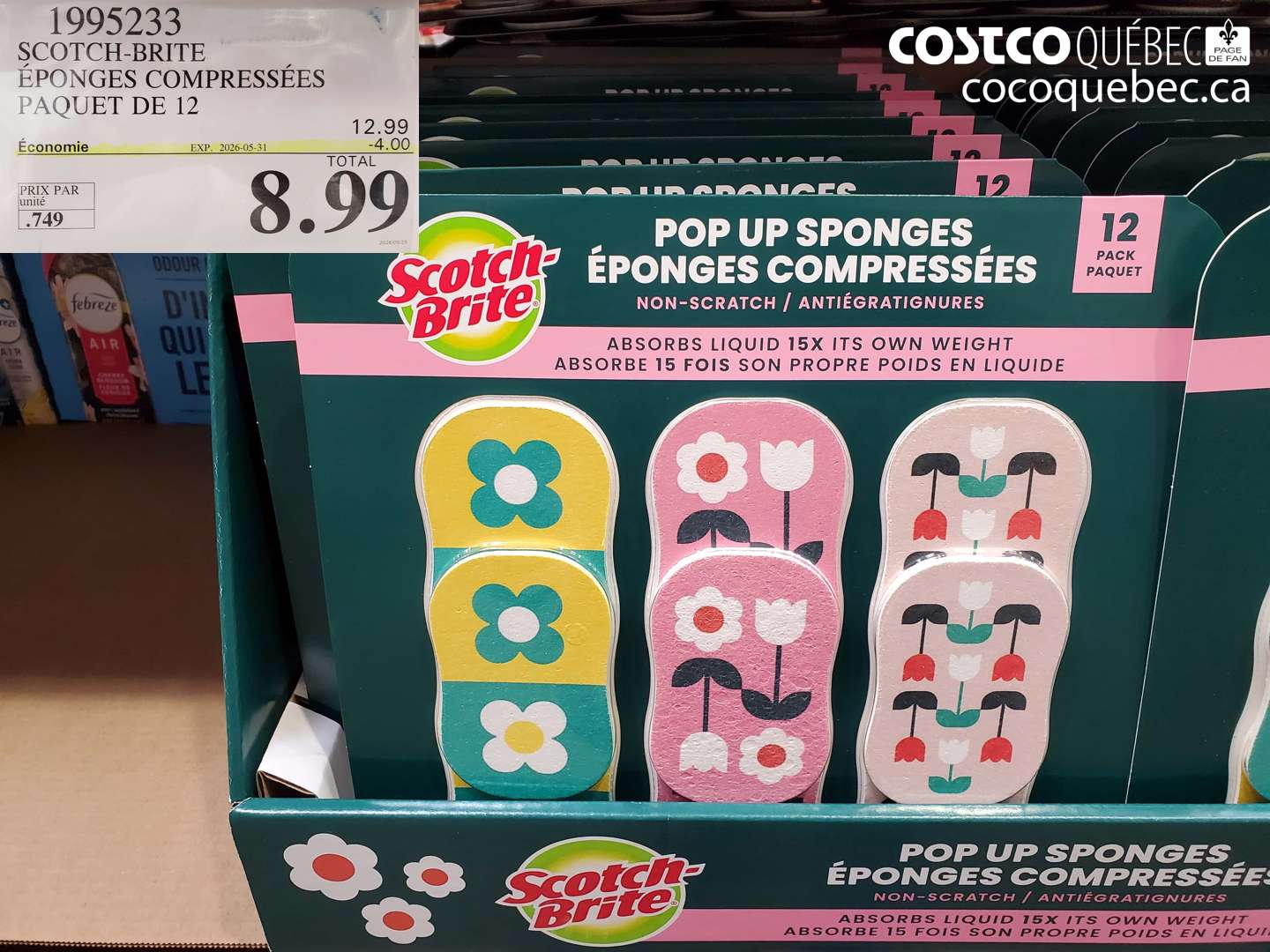 1995233 SCOTCH-BRITE ÉPONGES COMPRESSÉES PAQUET DE 12 ($4.00 INSTANT SAVINGS EXPIRES ON 2026-05-31) $8.99