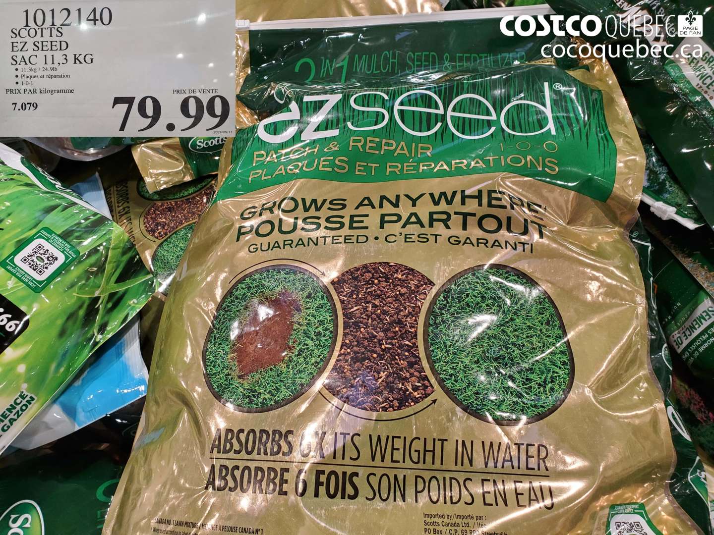 1012140 SCOTTS EZ SEED SAC 11,3 KG $79.99