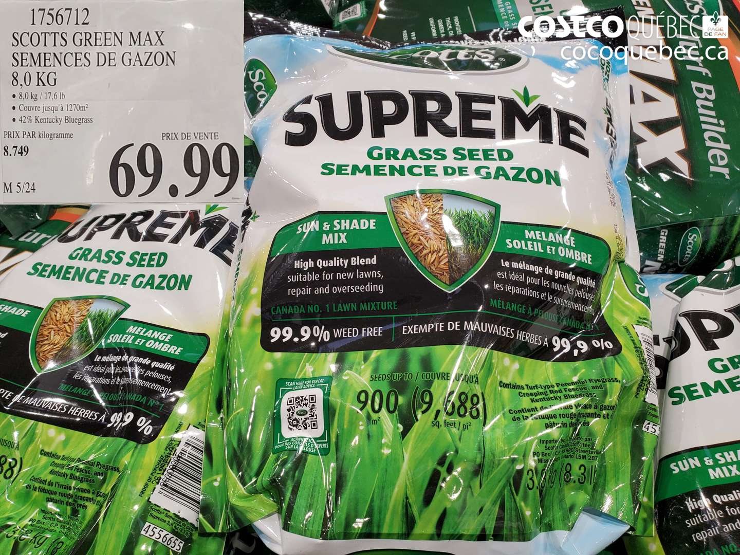 1756712 SCOTTS GREEN MAX SEMENCES DE GAZON 8.0 KG $69.99
