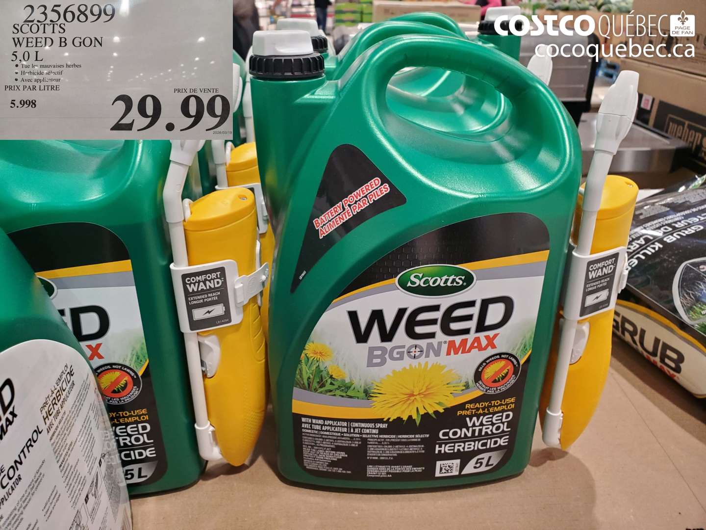 2356899 SCOTTS WEED B GON 5.0 L $29.99