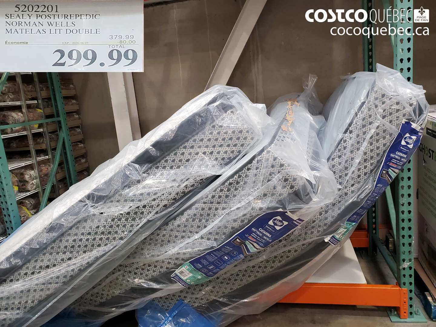 5202201 SEALY POSTUREPEDIC NORMAN WELLS MATELAS LIT DOUBLE ($80.00 INSTANT SAVINGS EXPIRES ON 2026-06-07) $299.99
