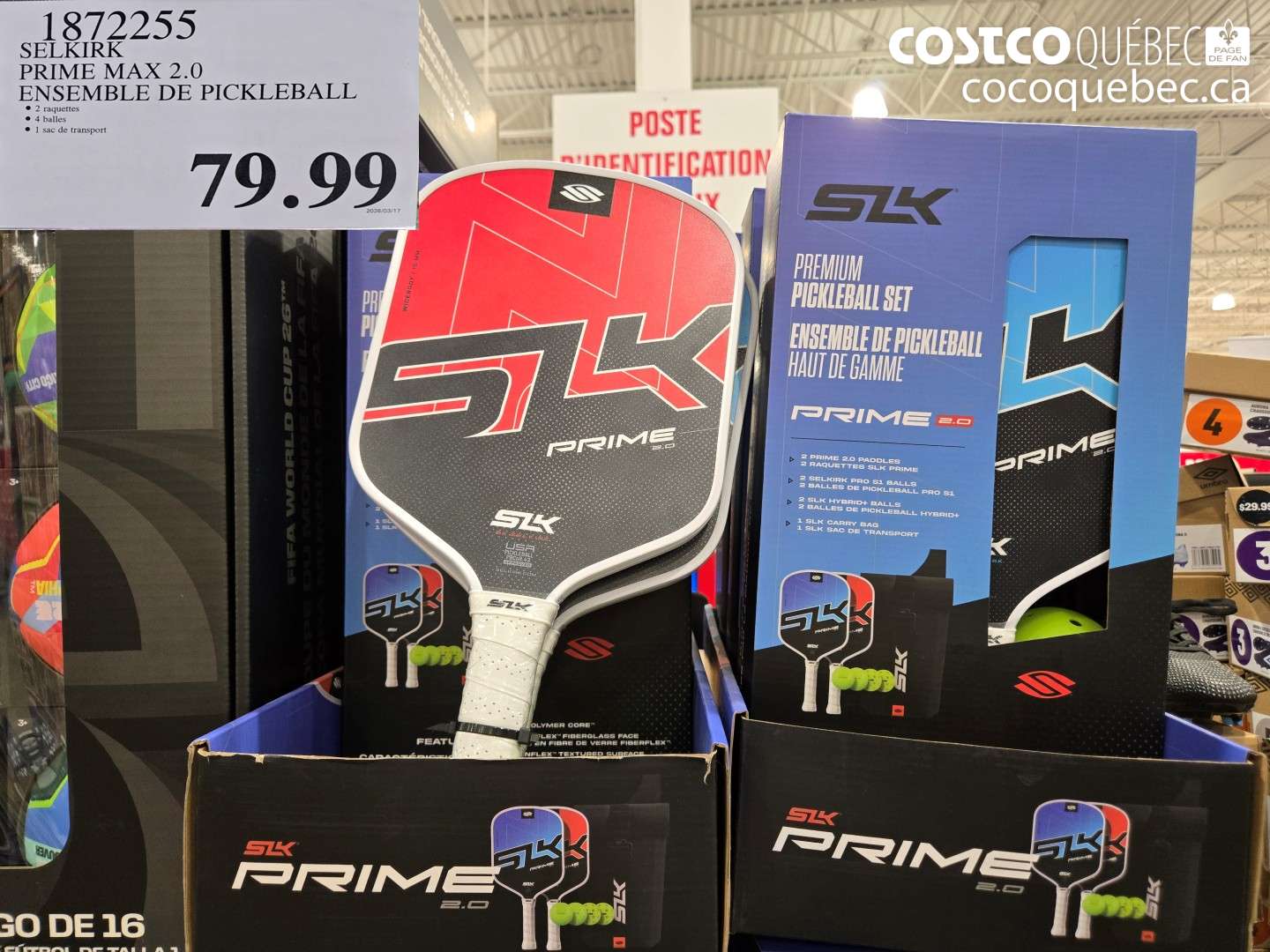 1872255 SELKIRK PRIME MAX 2.0 ENSEMBLE DE PICKLEBALL $79.99