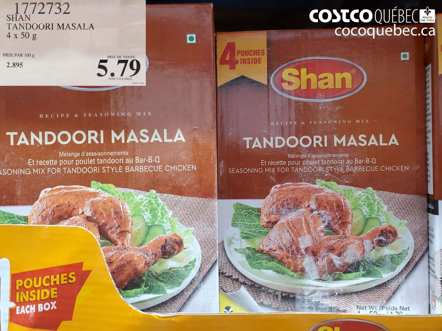 1772732 SHAN TANDOORI MASALA 4 X 50 G $5.79