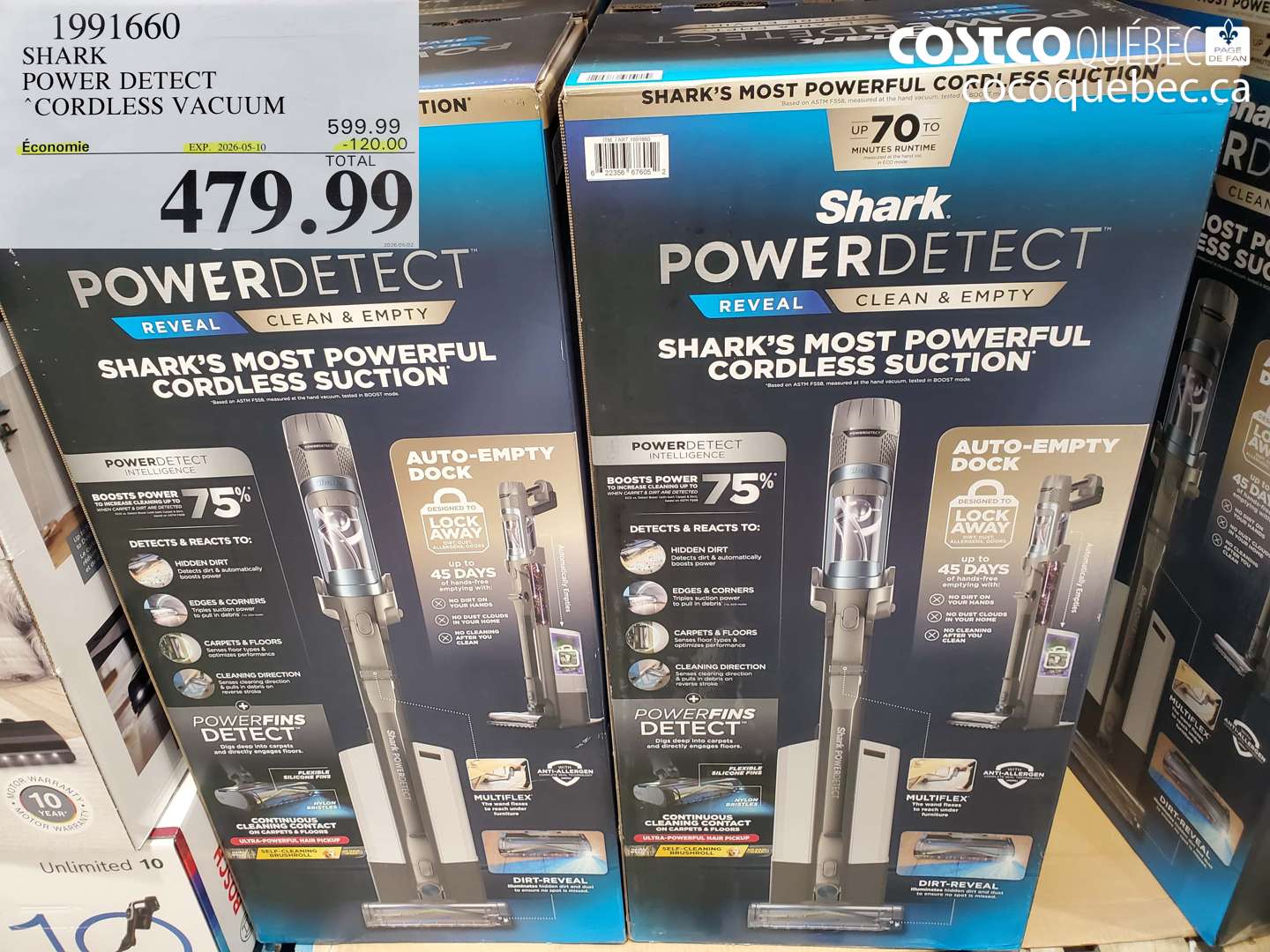 1991660 SHARK POWER DETECT CORDLESS VACUUM ($120.00 INSTANT SAVINGS EXPIRES ON 2026-05-10) $479.99
