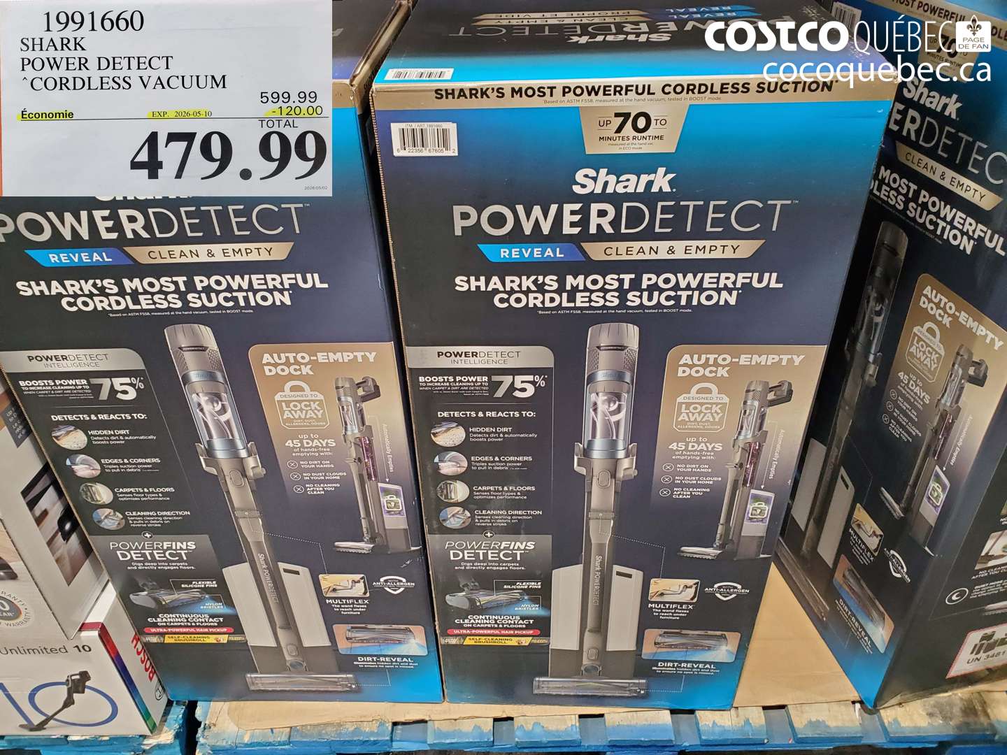 1991660 SHARK POWER DETECT CORDLESS VACUUM ($120.00 INSTANT SAVINGS EXPIRES ON 2026-05-10) $479.99