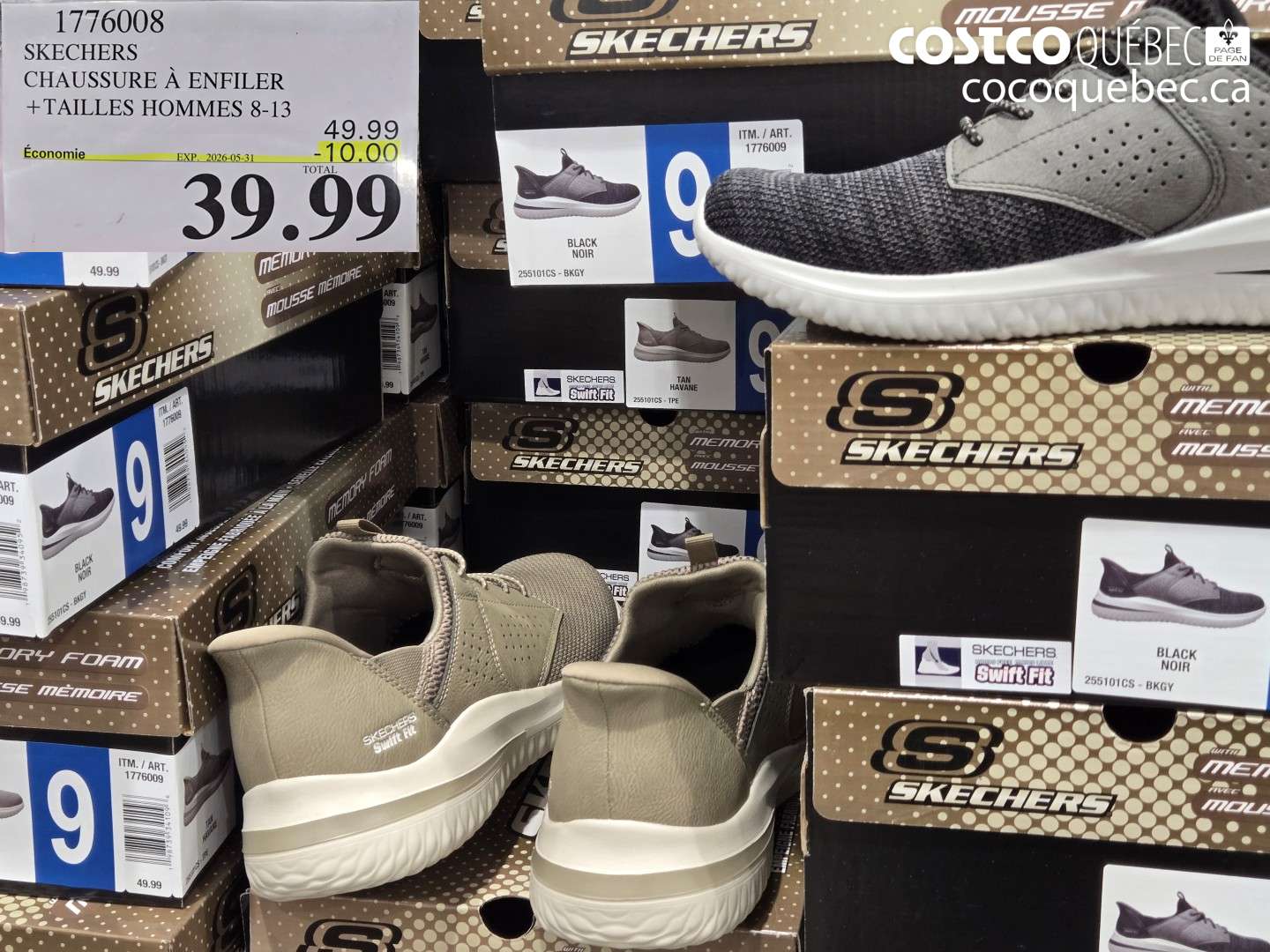 1776008 SKECHERS CHAUSSURE À ENFILER + TAILLES HOMMES 8-13 ($10.00 INSTANT SAVINGS EXPIRES ON 2026-05-31) $39.99